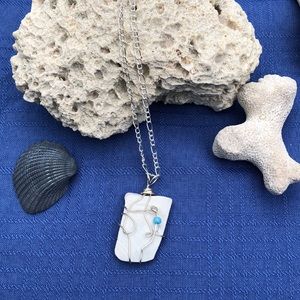Handmade wire wrapped seashell necklace